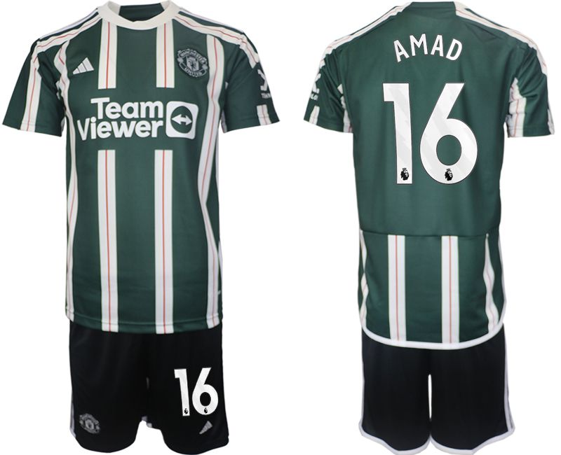 Men 2023-2024 Club Manchester United away green #16 Soccer Jersey